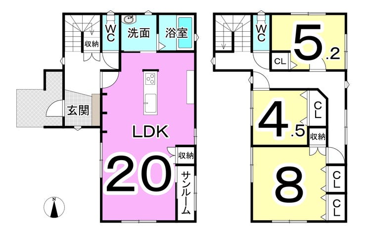 福井市足羽３丁目の新築戸建 間取り