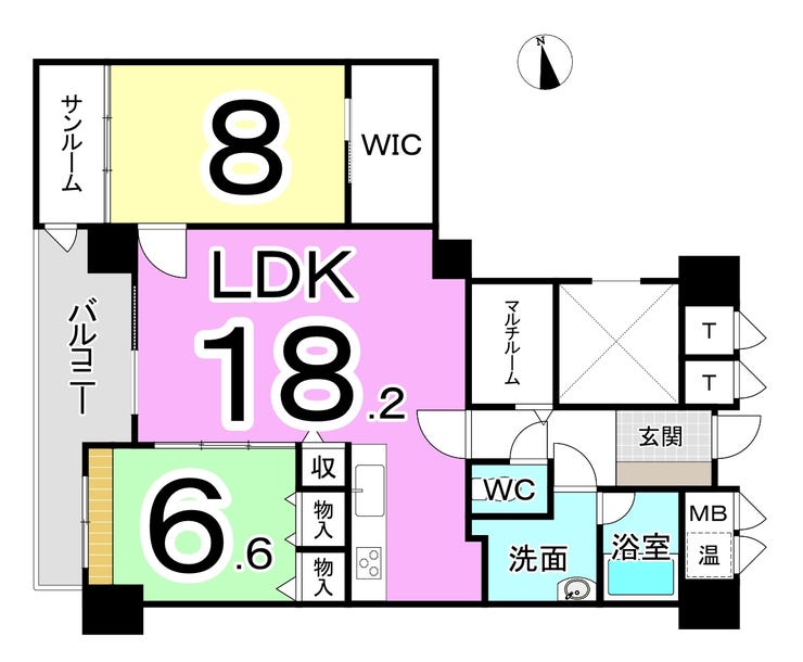 エリアス 福井市中央１丁目の中古マンション 間取り