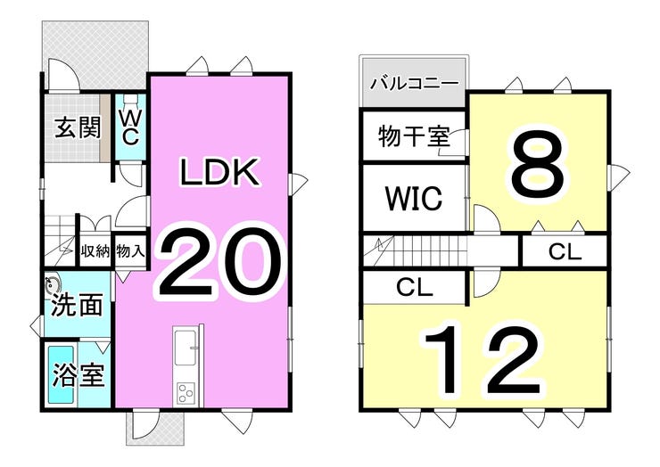坂井市丸岡町一本田福所の中古戸建 間取り