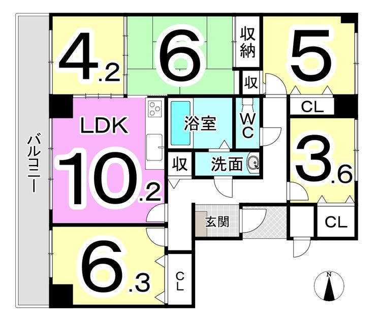 信開ベルシー文京南 福井市文京１丁目の中古マンション 間取り