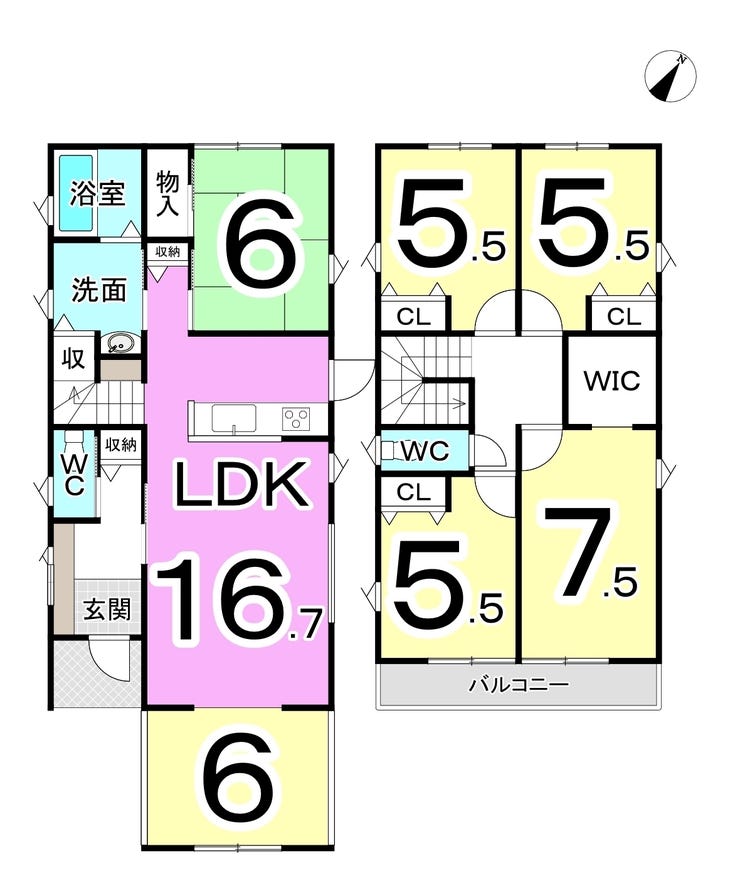 福井市舟橋３丁目の中古戸建 間取り