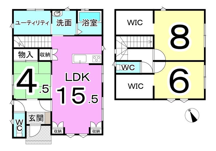 福井市舟橋黒竜１丁目の中古戸建 間取り