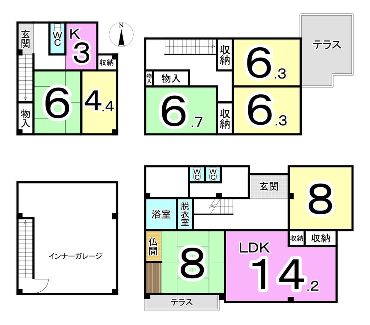 福井市八ツ島町の中古戸建 間取り