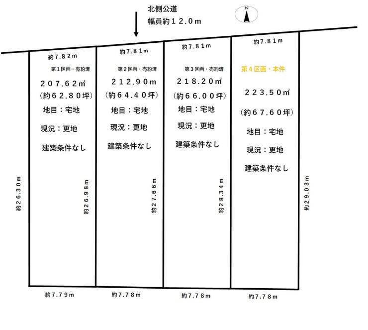 福井市西谷３丁目の土地 間取り