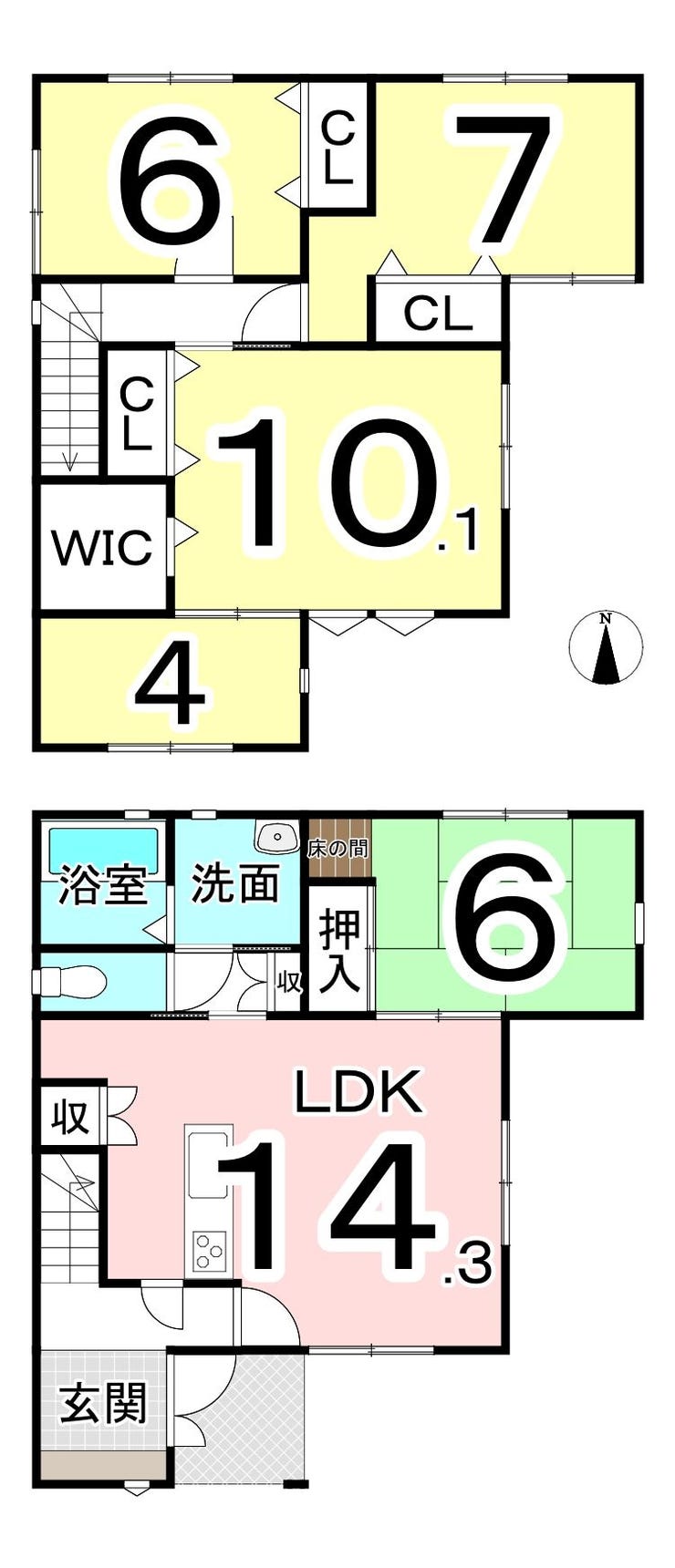 坂井市三国町運動公園２丁目の中古戸建 間取り