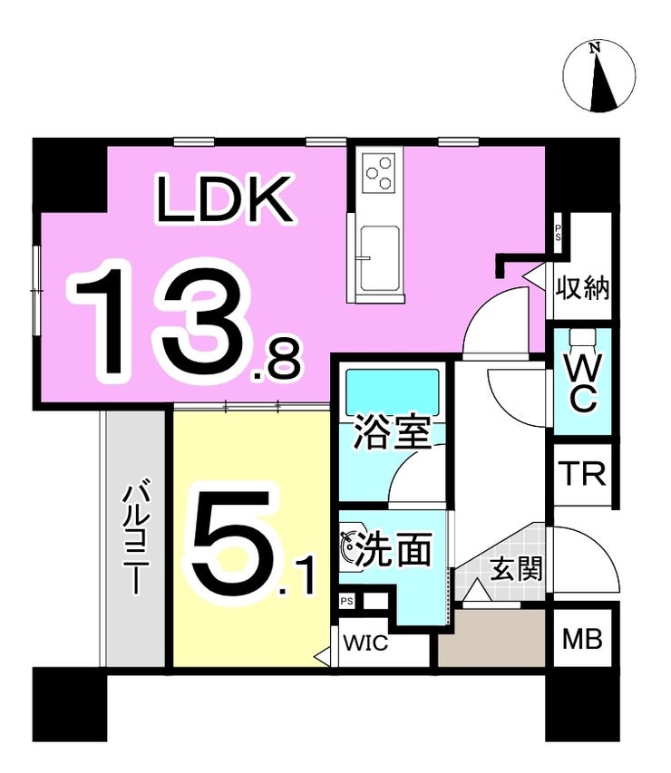 デュオヒルズ福井駅前 福井市中央１丁目の中古マンション 間取り