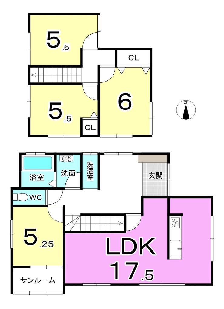 坂井市丸岡町長畝の中古戸建 間取り