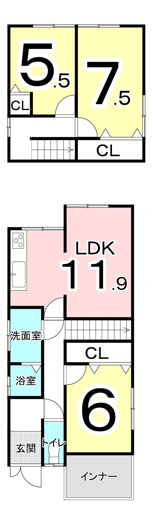福井市運動公園３丁目の中古戸建 間取り