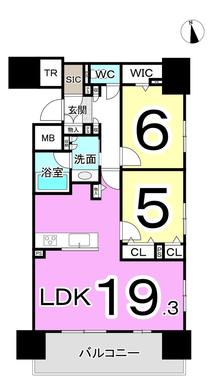 デュオヒルズ福井駅前806号 間取り