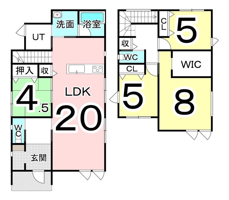 福井市板垣１丁目の新築戸建 間取り