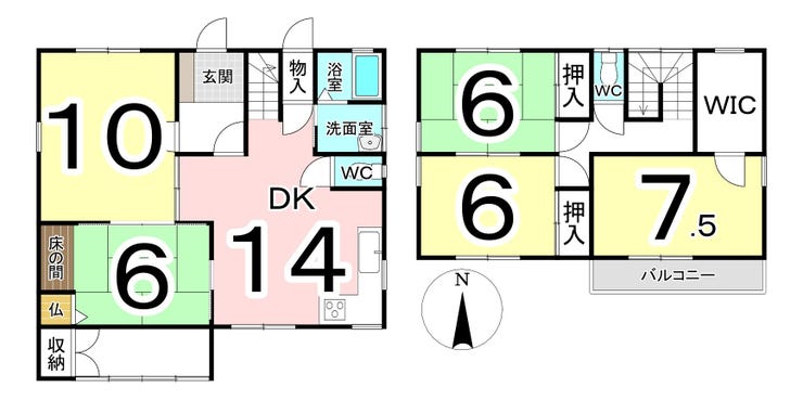 福井市新田塚２丁目の中古戸建 間取り