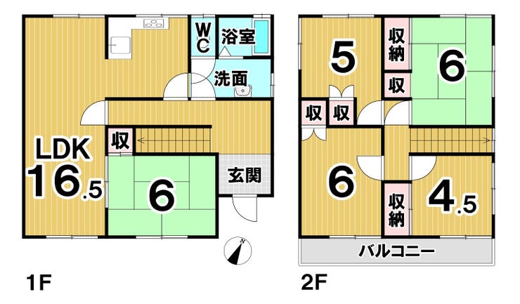 灯明寺２丁目　中古戸建 間取り