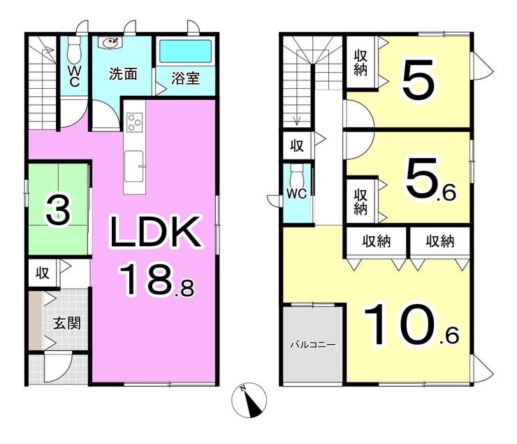 福井市大町の中古戸建 間取り