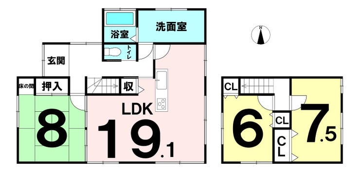 福井市花堂北２丁目の中古戸建 間取り