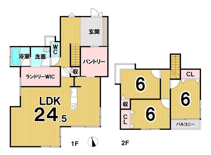 春江町いちい野北　中古戸建 間取り