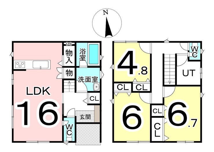 福井市栗森町浜の新築戸建 間取り