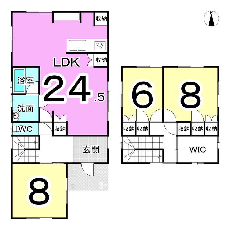 福井市月見５丁目の中古戸建 間取り